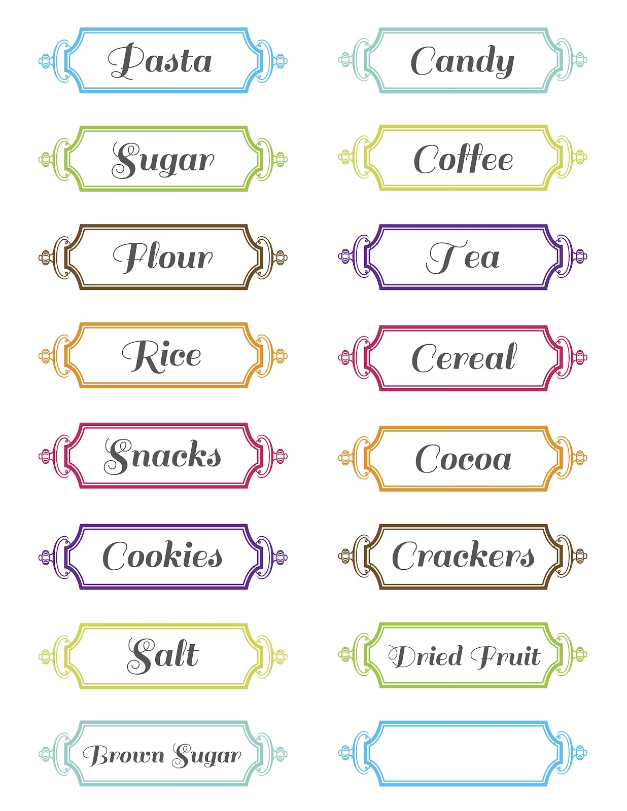 30 Pretty Kitchen Or Pantry Labels Kitty Baby Love