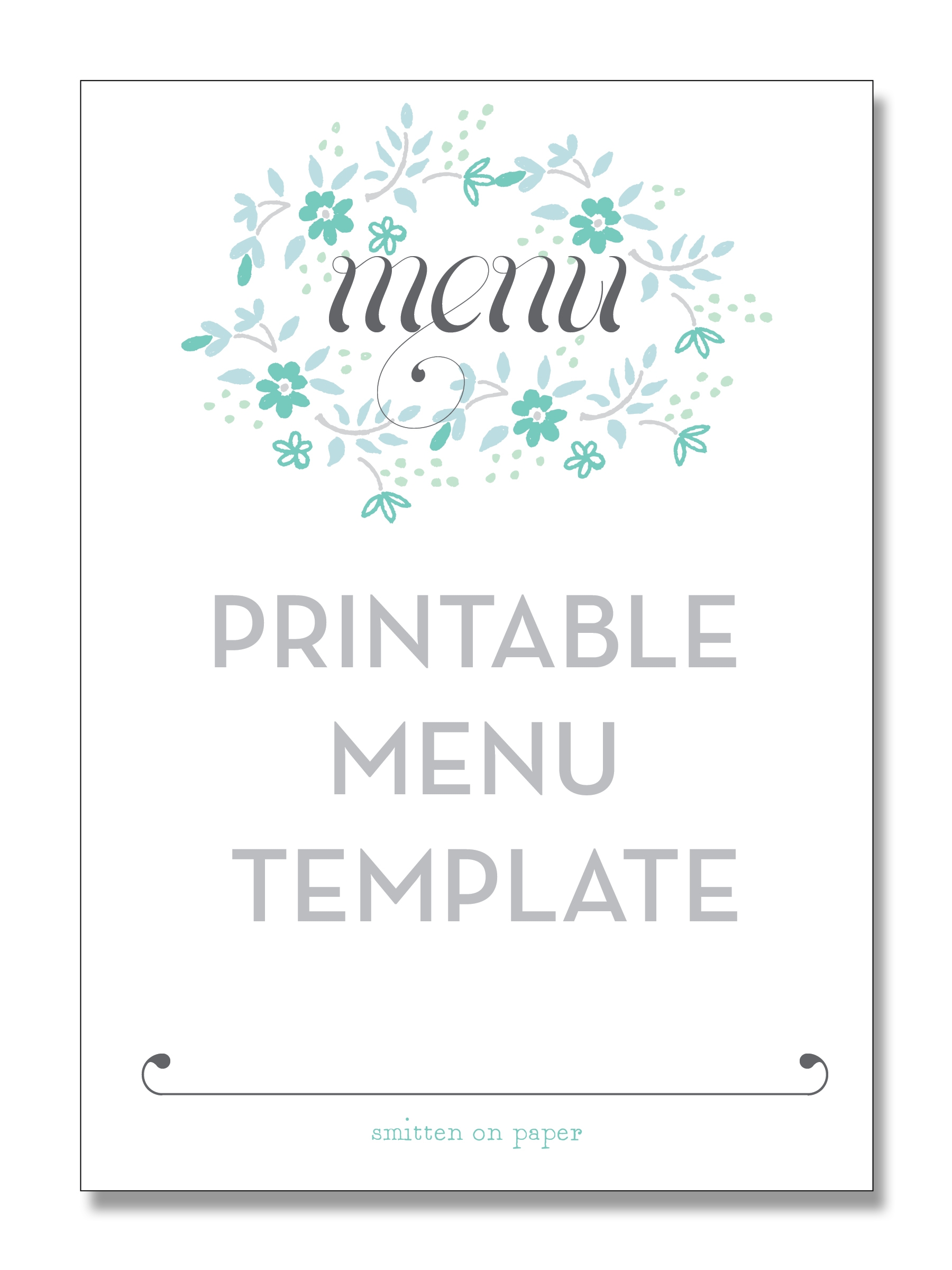 6 Best Images Of Printable Blank Menu Card Templates Free Printable