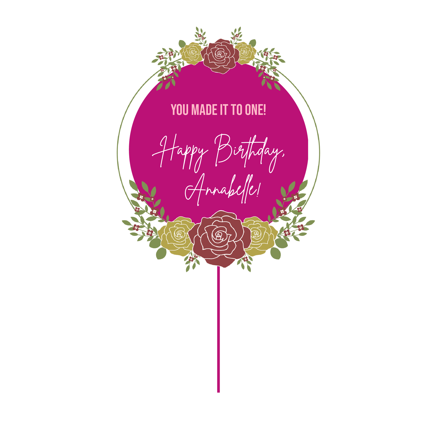 Cake Topper Template Editable