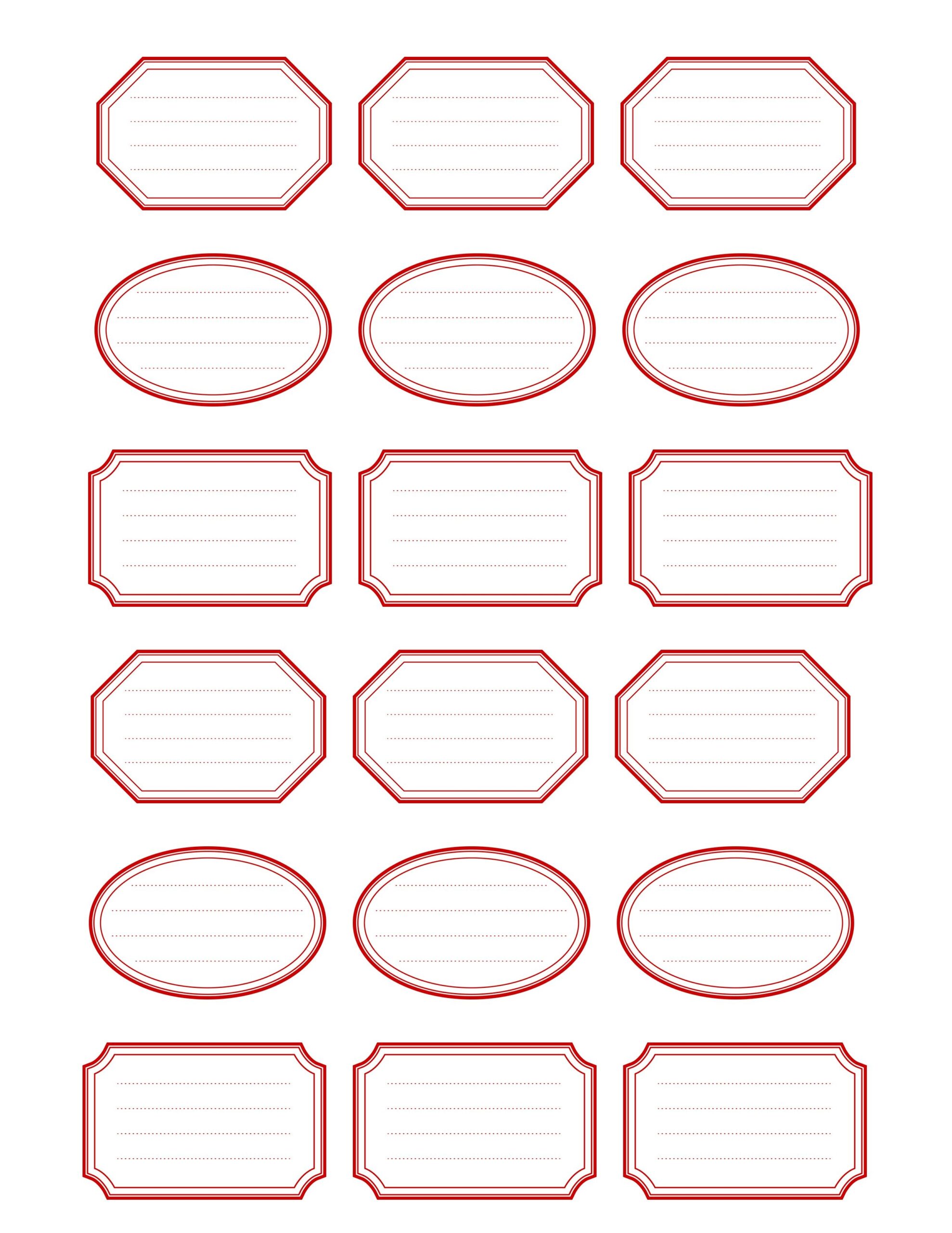 Editable Free Printable Label Templates