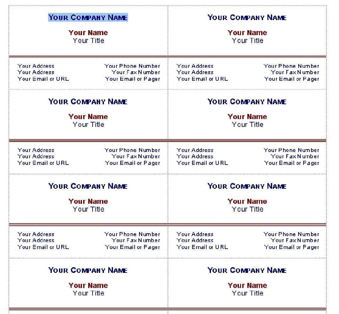 Free Printable Business Cards Business Card Tips