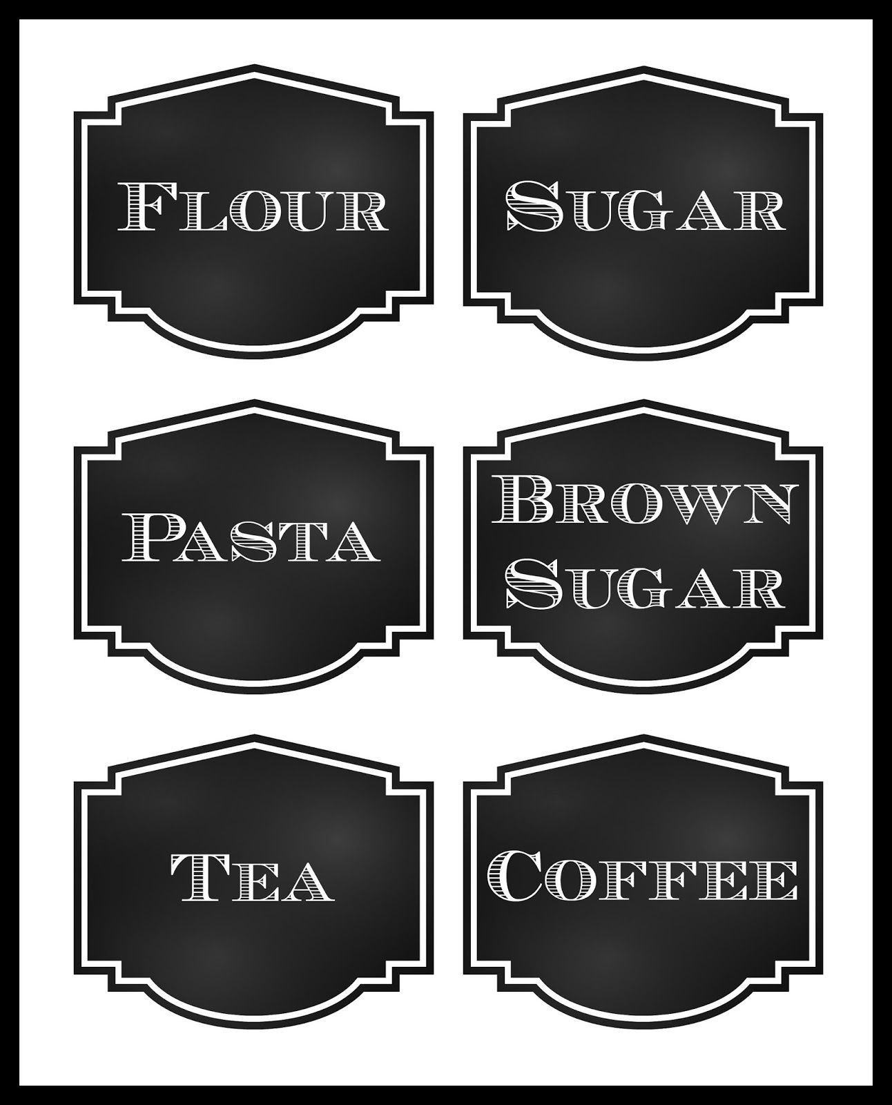 FREE Printable Chalkboard Style Pantry Labels Blank Template Included