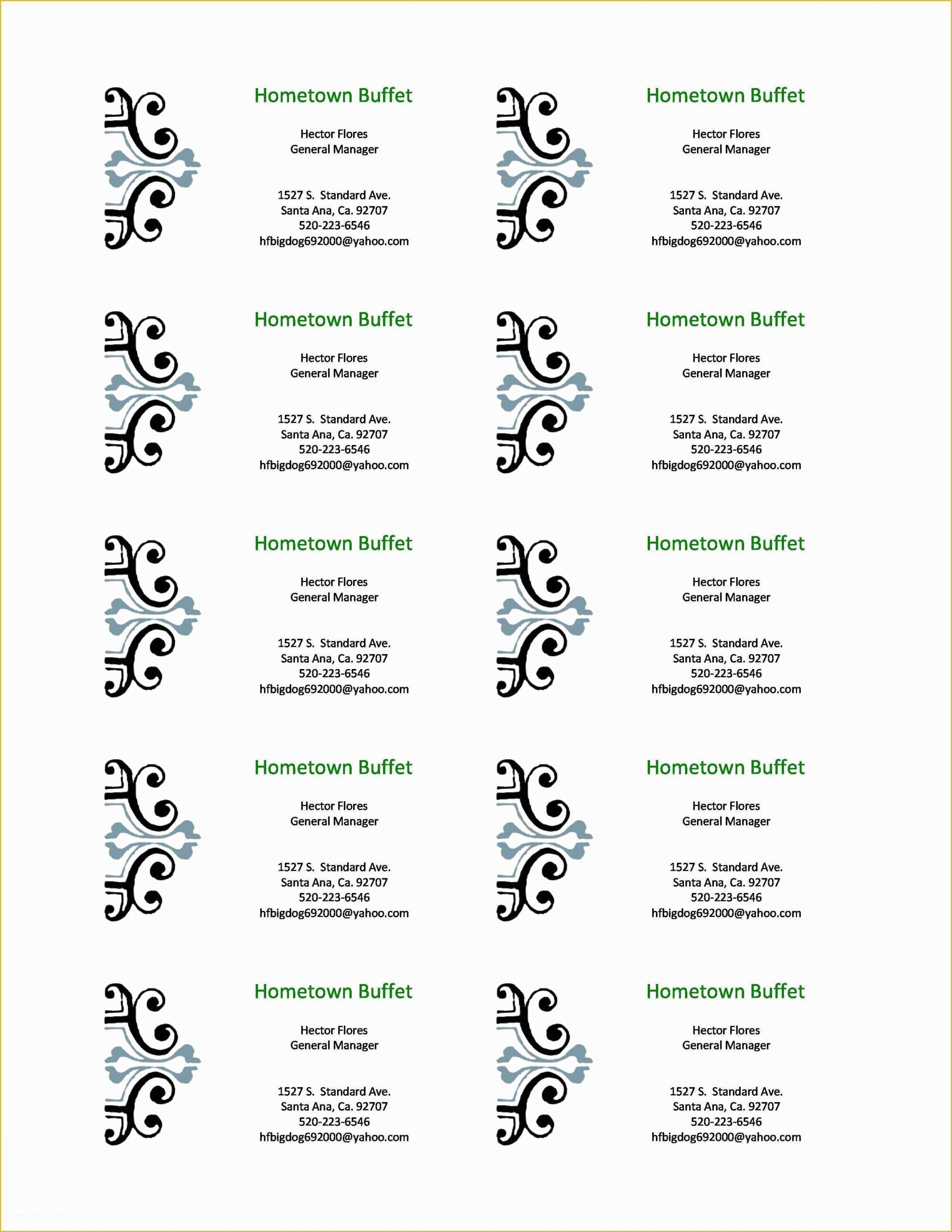 Free Printable Business Cards Templates Word