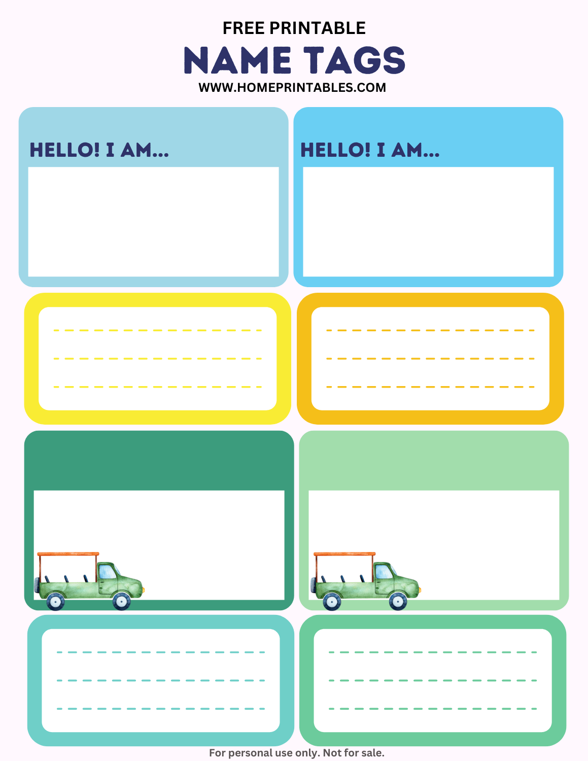 Name Tag Template For Kids