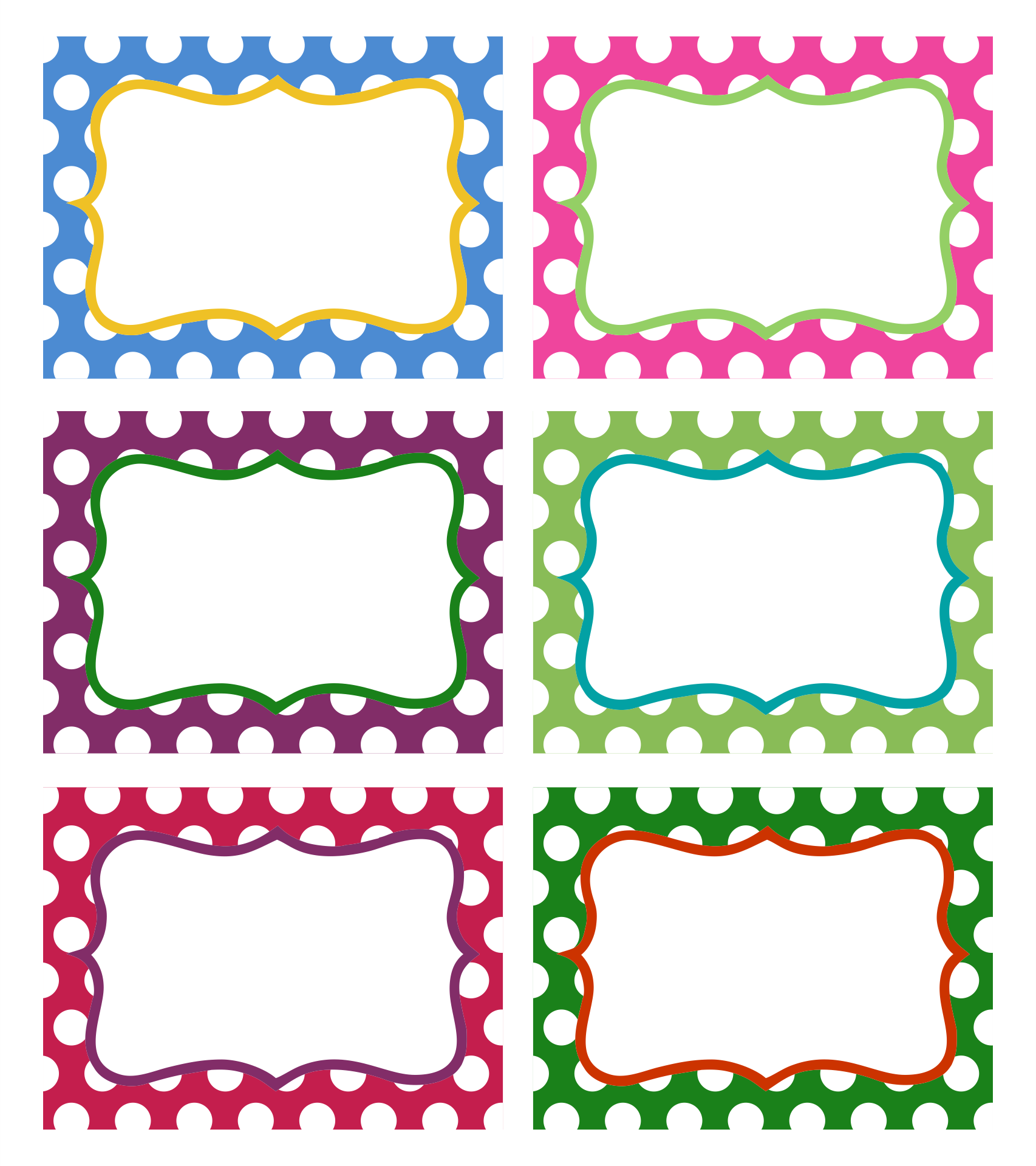 Pretty Label Templates