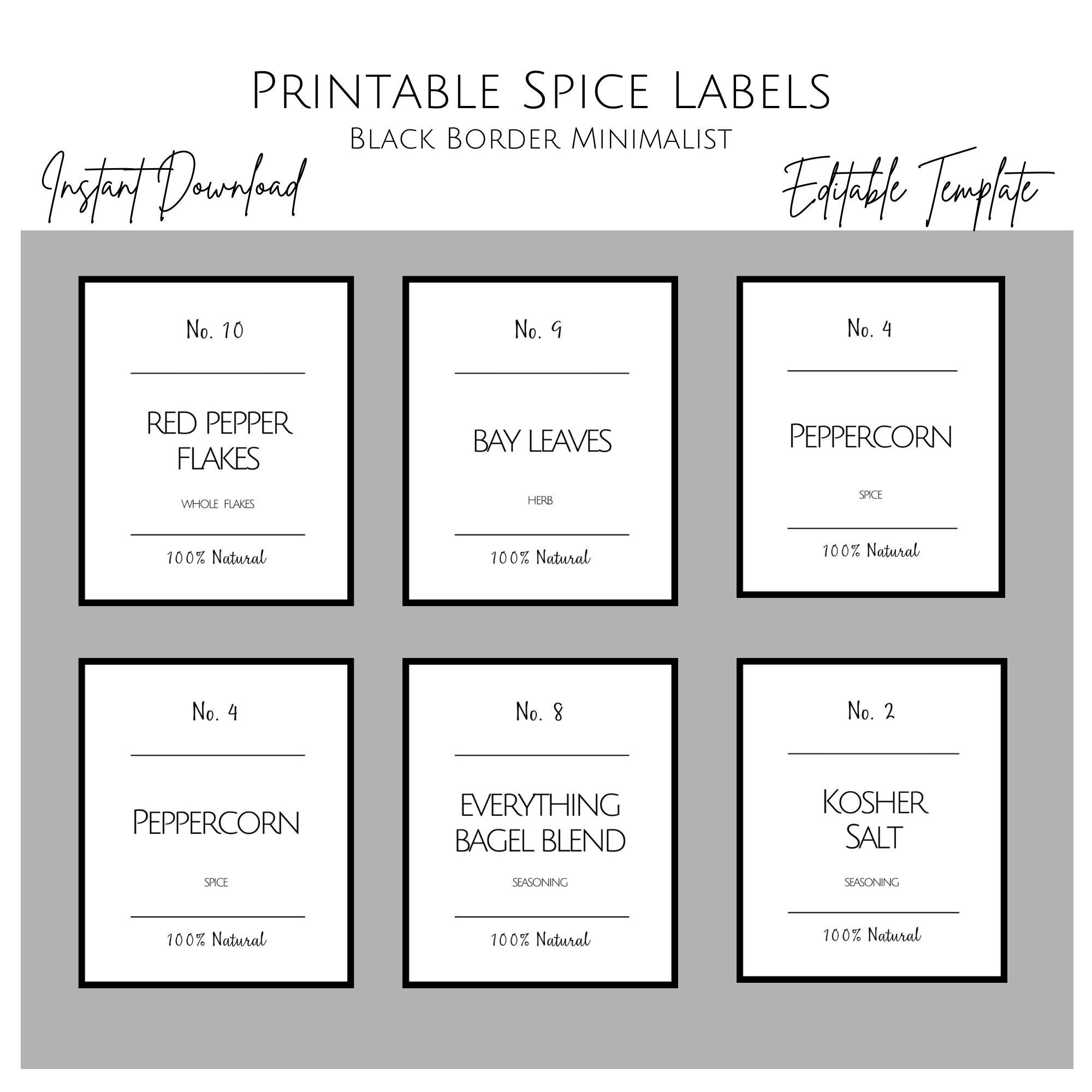 Templates Free Printable Labels For Kitchen